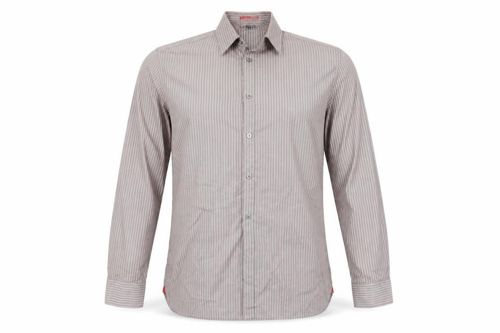 Marks and Spencer Mens Grey Striped   Button-Up Size 42