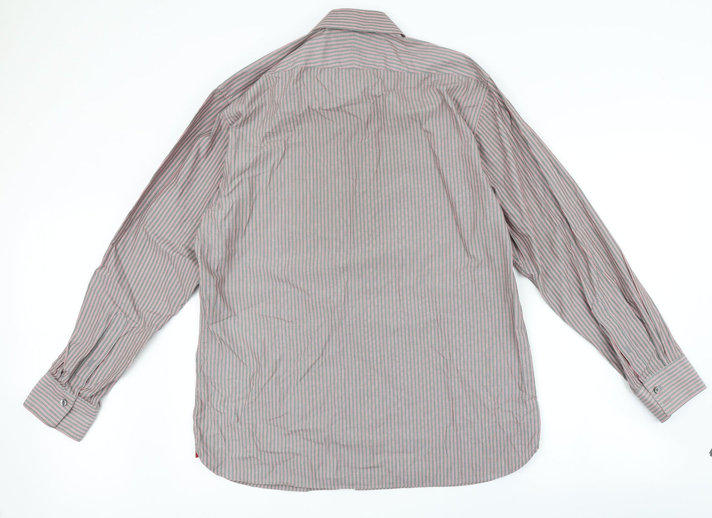 Marks and Spencer Mens Grey Striped   Button-Up Size 42