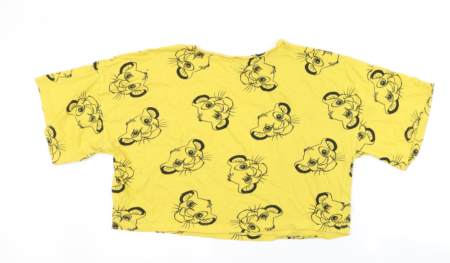 Love to lounge  Womens Yellow Solid  Top Pyjama Top Size M  - Disney, Lion King