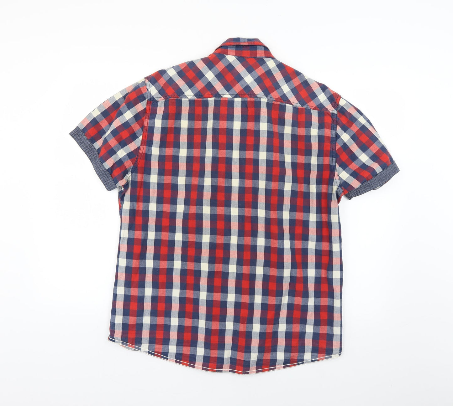 denim seventy Mens Multicoloured Check   Button-Up Size L