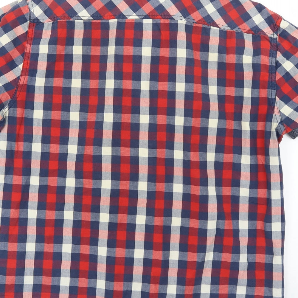 denim seventy Mens Multicoloured Check   Button-Up Size L