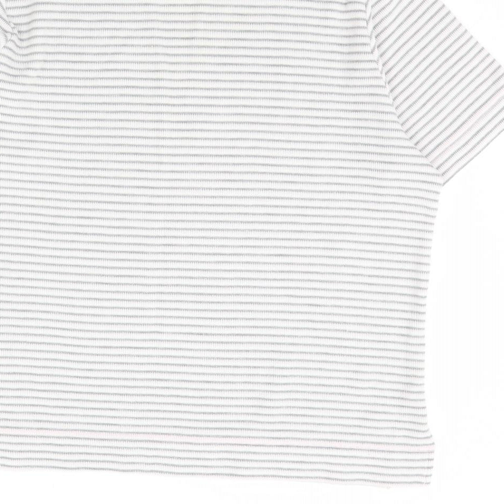 Berketex Womens White Striped  Basic T-Shirt Size 14