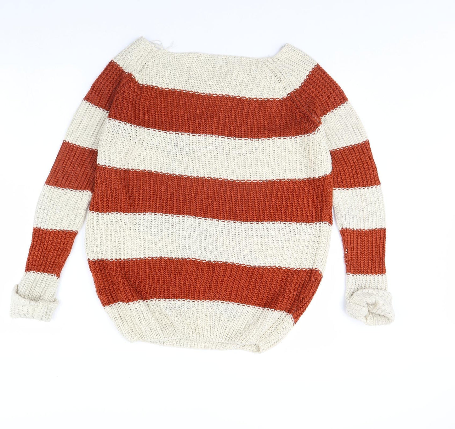 Internacionale Womens Beige Striped  Pullover Jumper Size 10