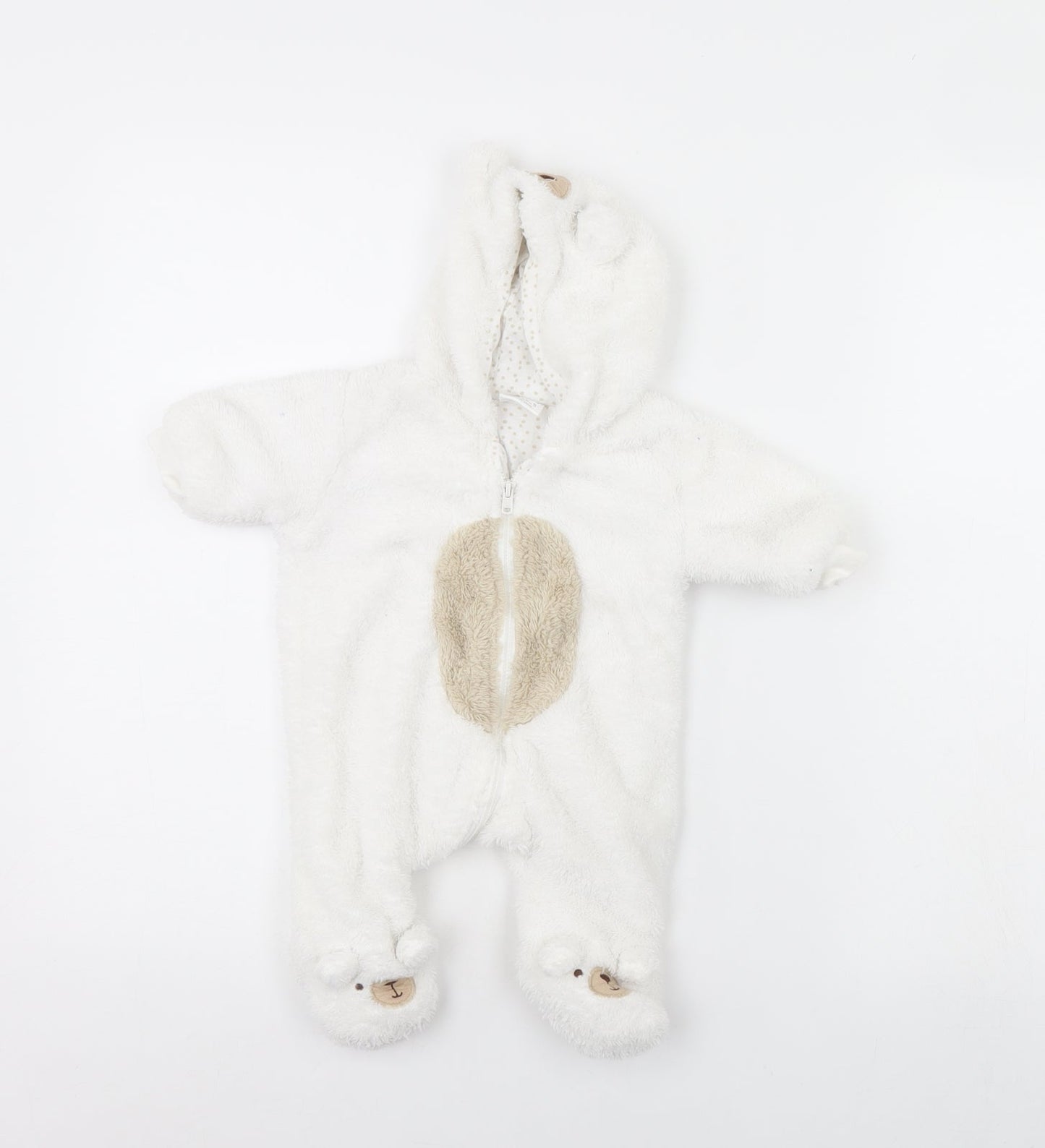 F&F Baby White   Babygrow One-Piece Size 0-3 Months