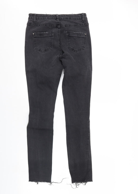 Missguided Womens Black  Denim Skinny Jeans Size 10 L31 in