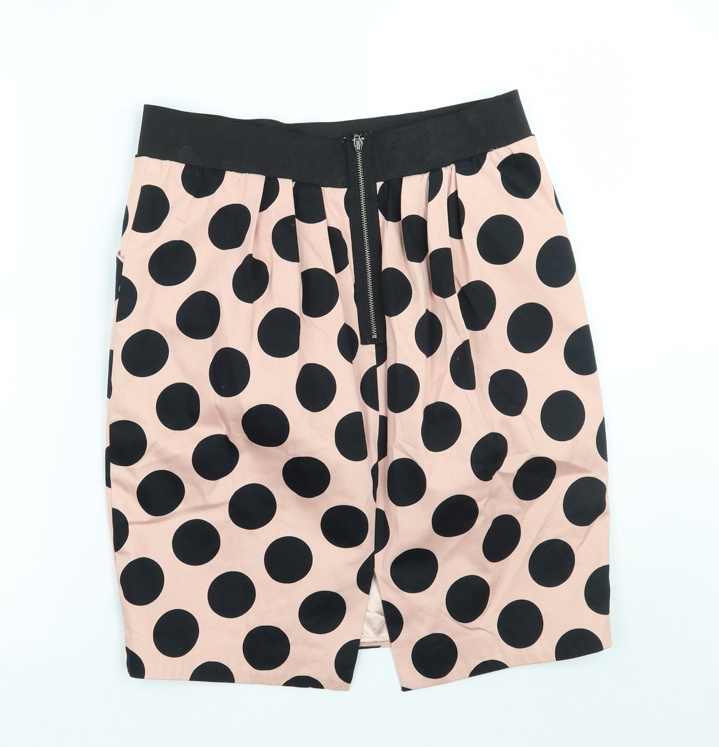 Preworn Womens Pink Polka Dot  A-Line Skirt Size 12