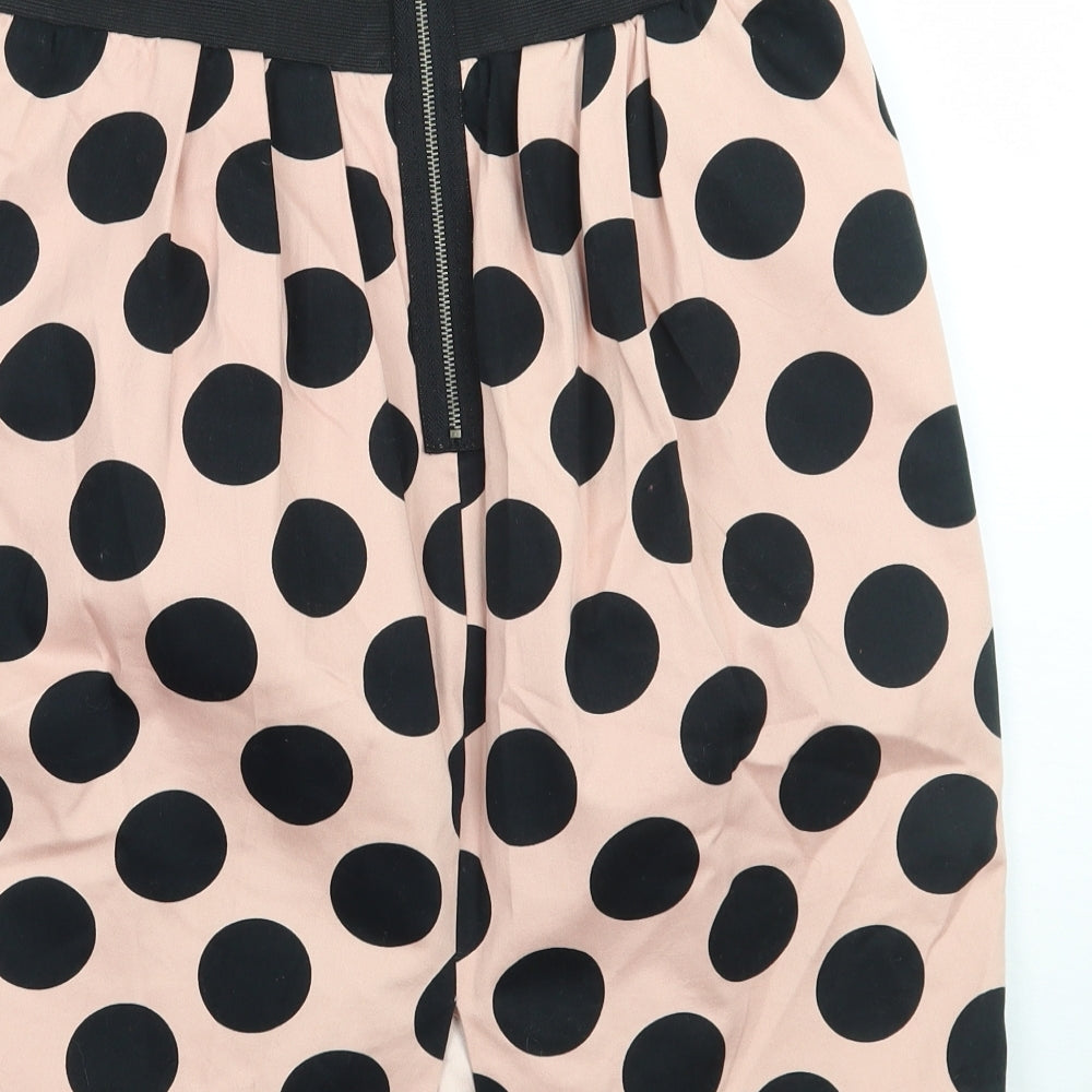 Preworn Womens Pink Polka Dot  A-Line Skirt Size 12