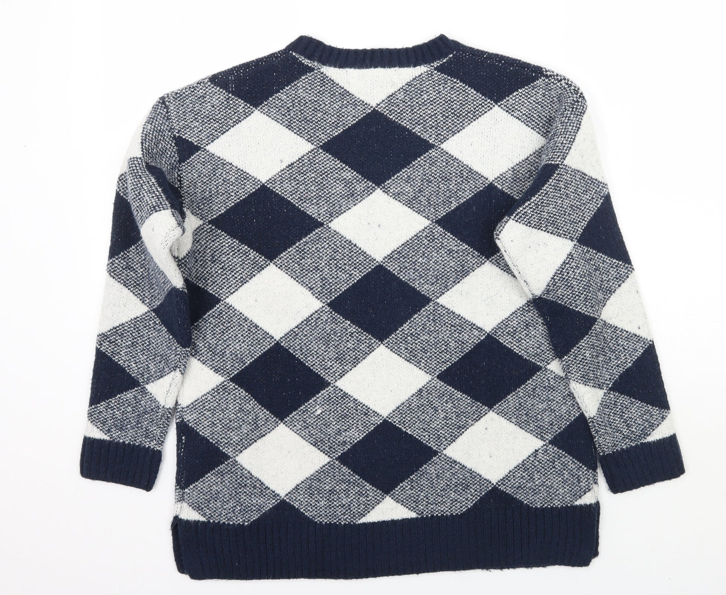 Marks and Spencer Womens Blue Check  Pullover Jumper Size M