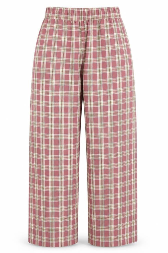 SheIn Womens Red Check  Trousers  Size S L27 in