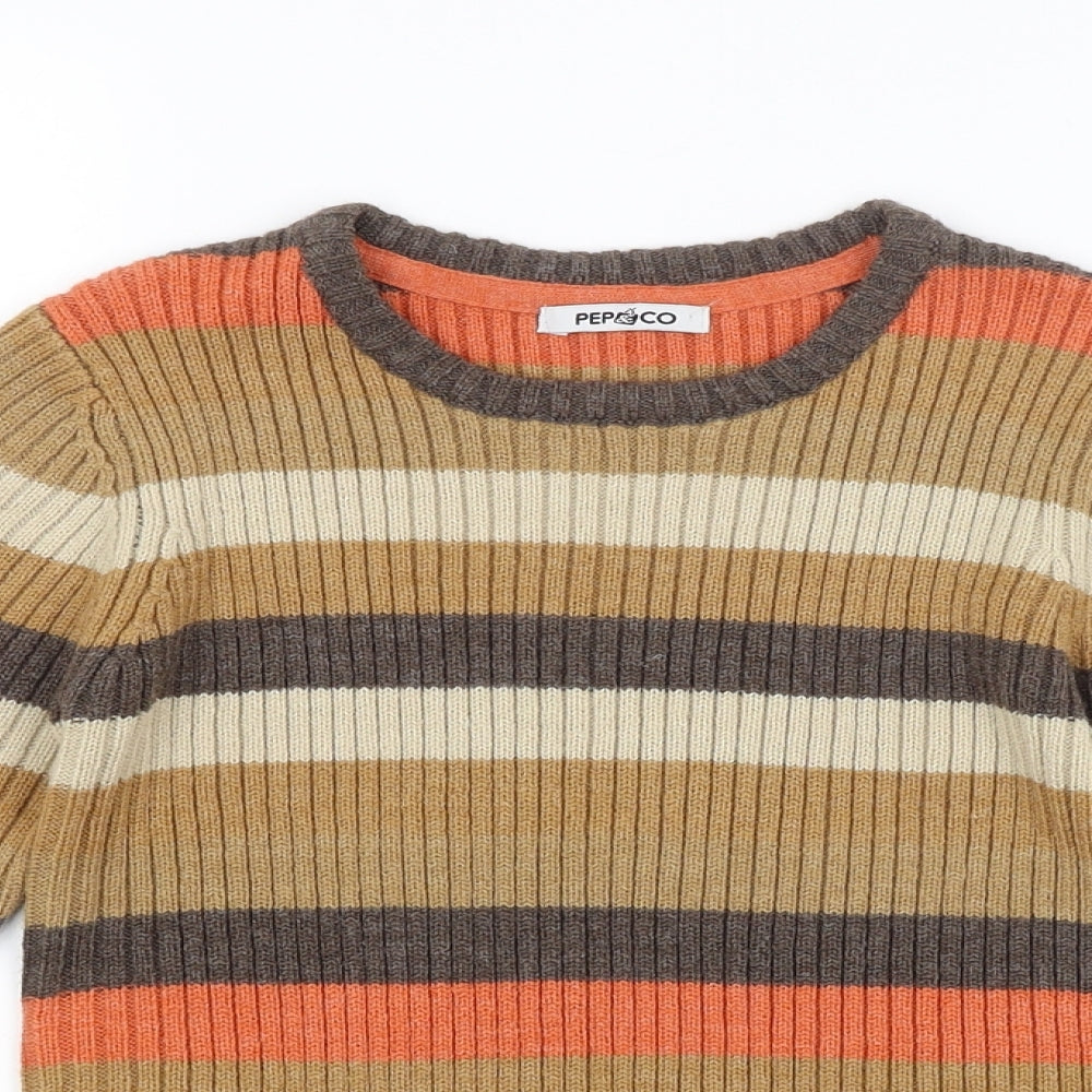 PEP&Co. Girls Multicoloured Striped  Pullover Jumper Size 7-8 Years