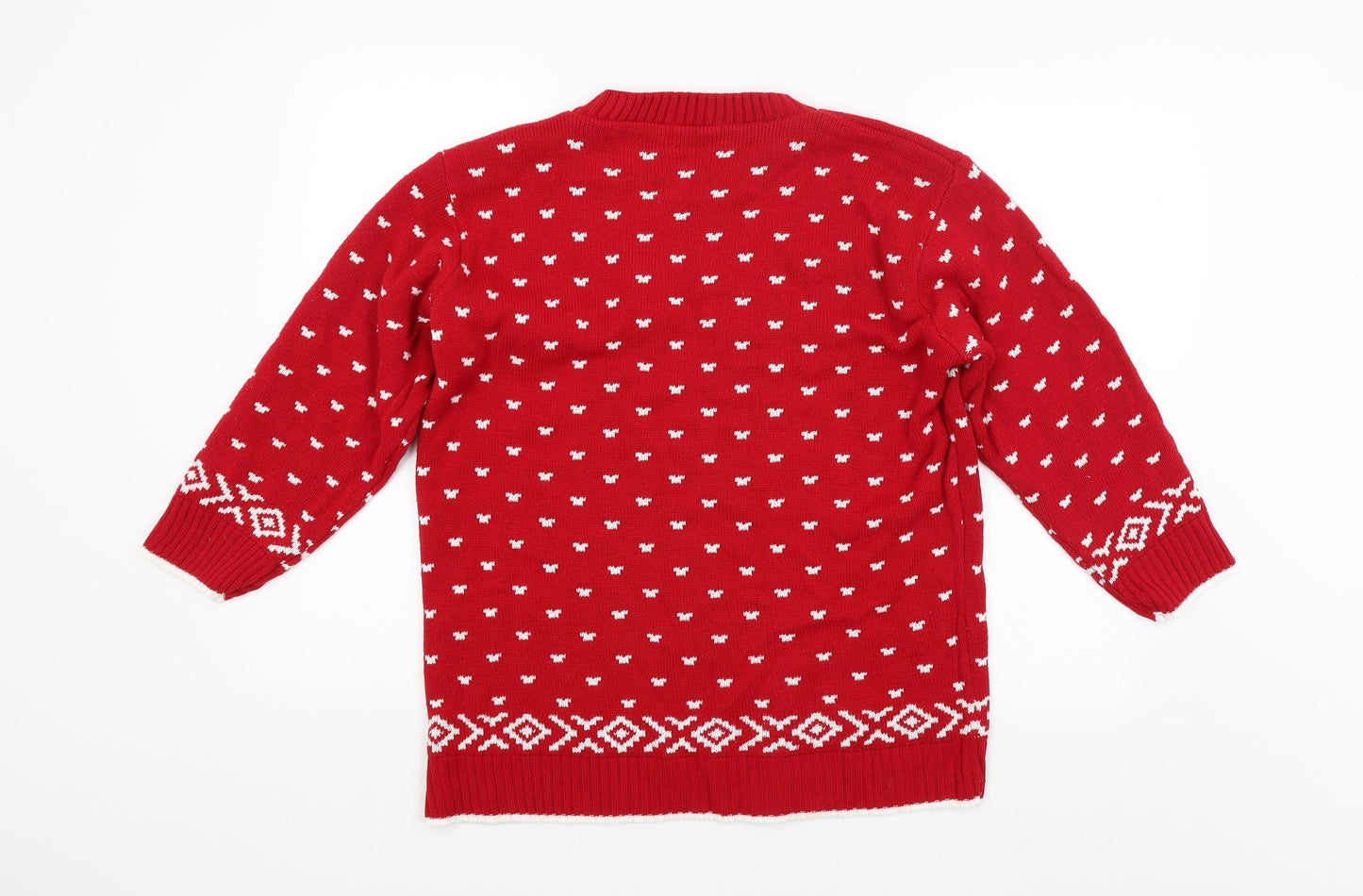 Preworn Womens Red Argyle/Diamond  Pullover Jumper   - Christmas