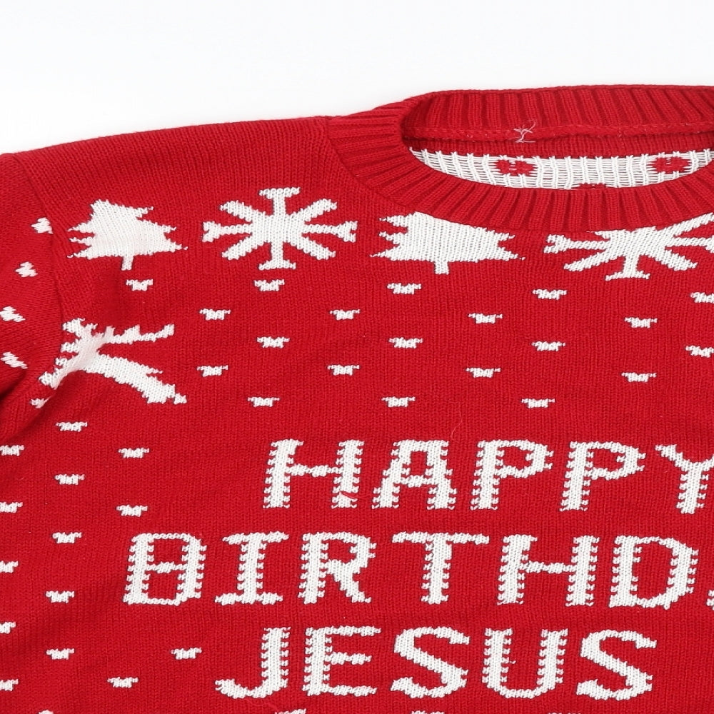 Preworn Womens Red Argyle/Diamond  Pullover Jumper   - Christmas