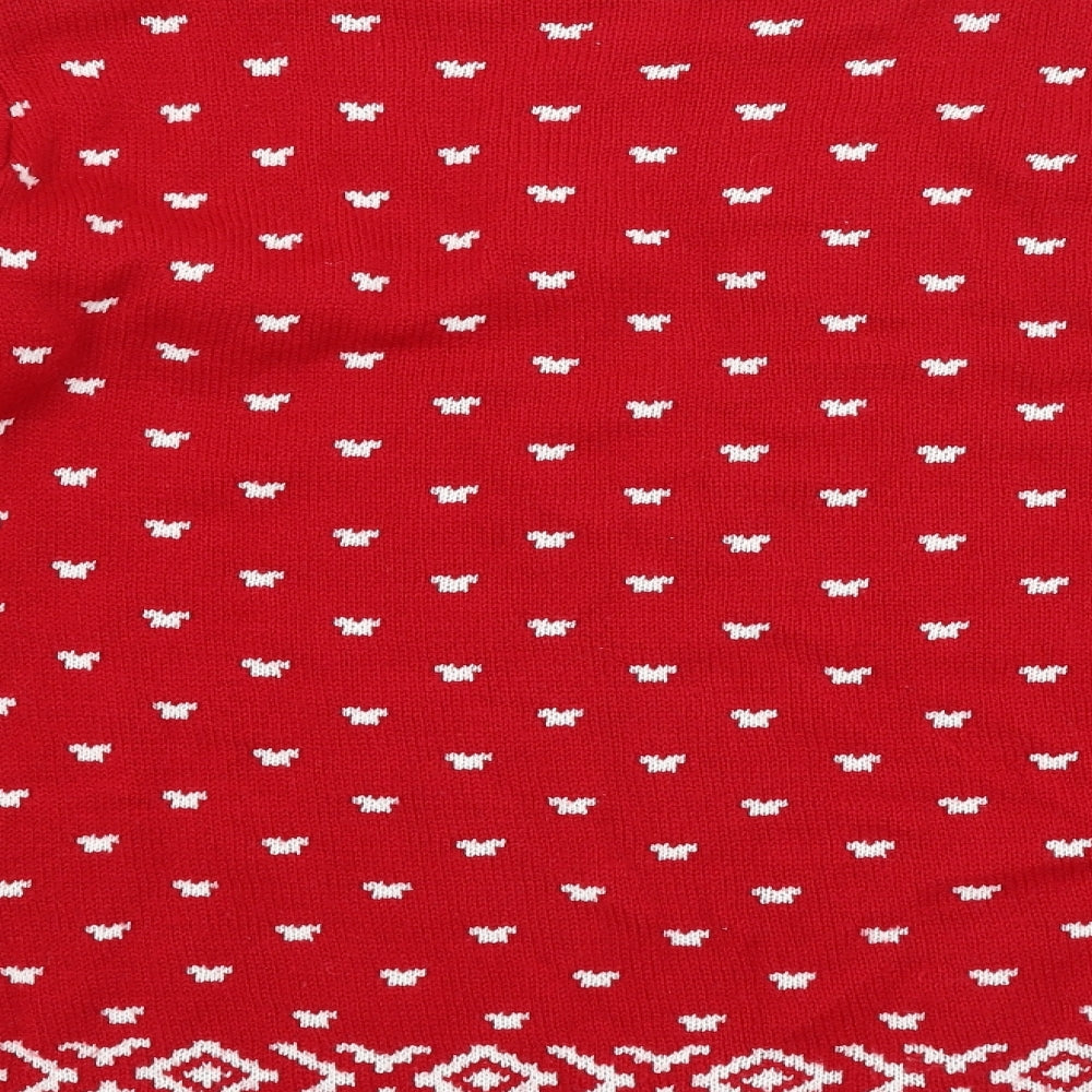 Preworn Womens Red Argyle/Diamond  Pullover Jumper   - Christmas