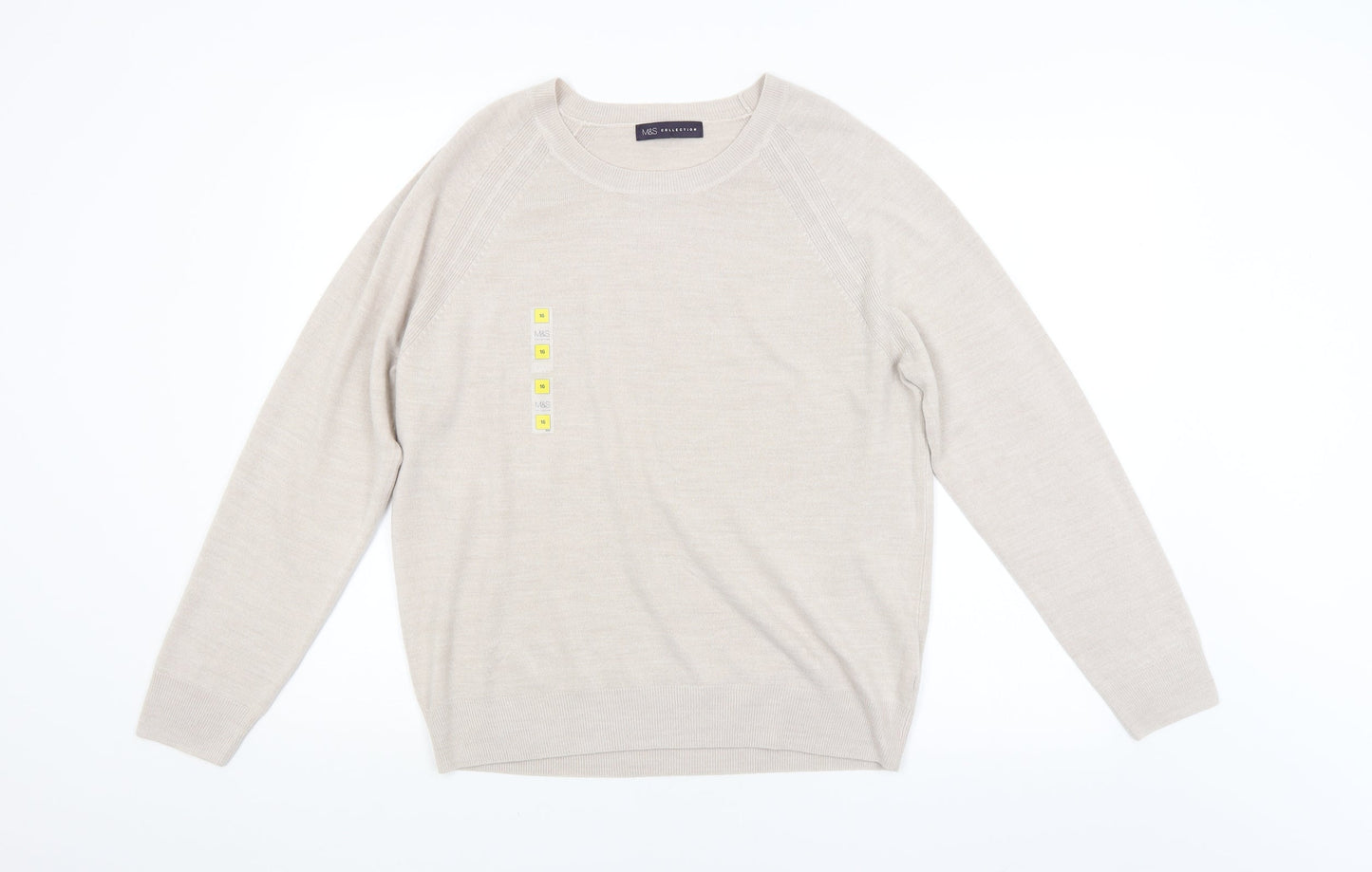 M&S Womens Beige   Pullover Jumper Size 16