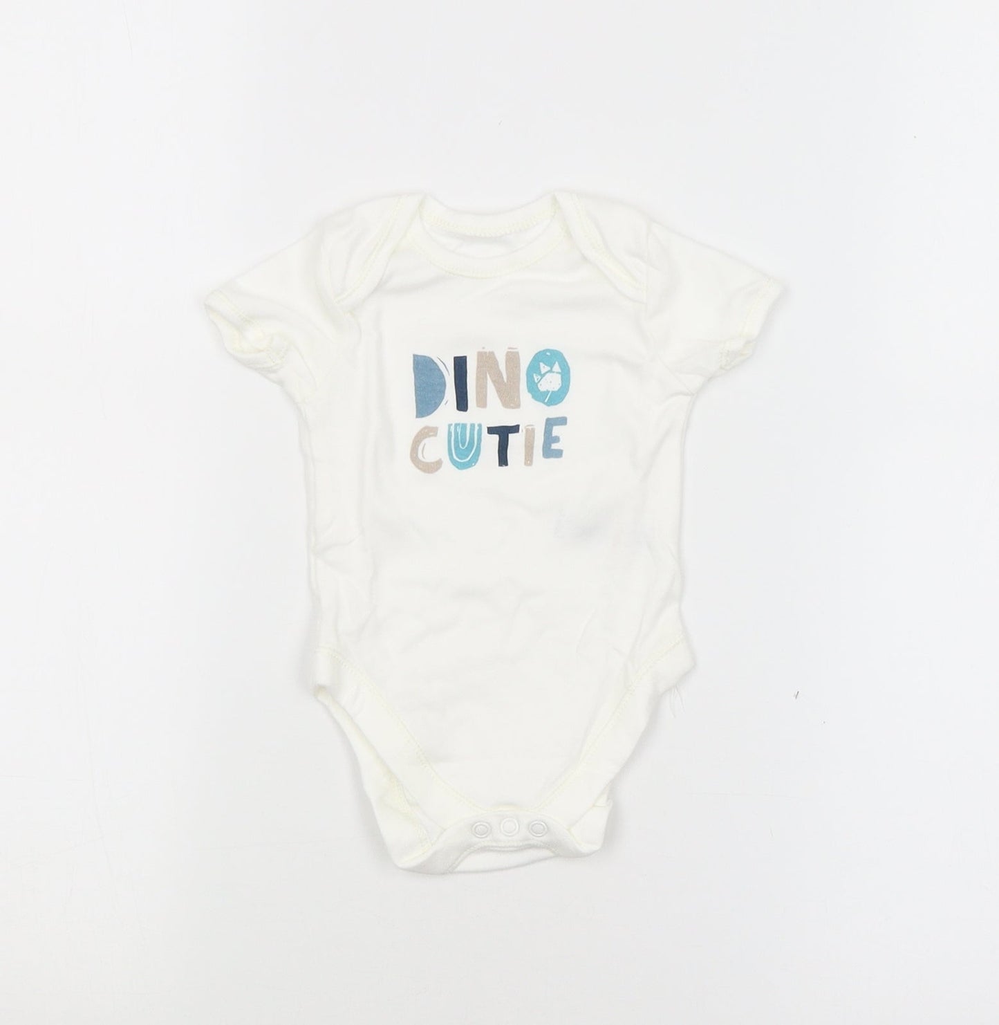 George Baby White   Babygrow One-Piece Size 3-6 Months  - Dino Cutie