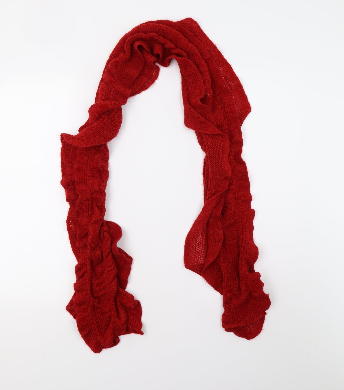 Preworn Womens Red  Knit  Scarf