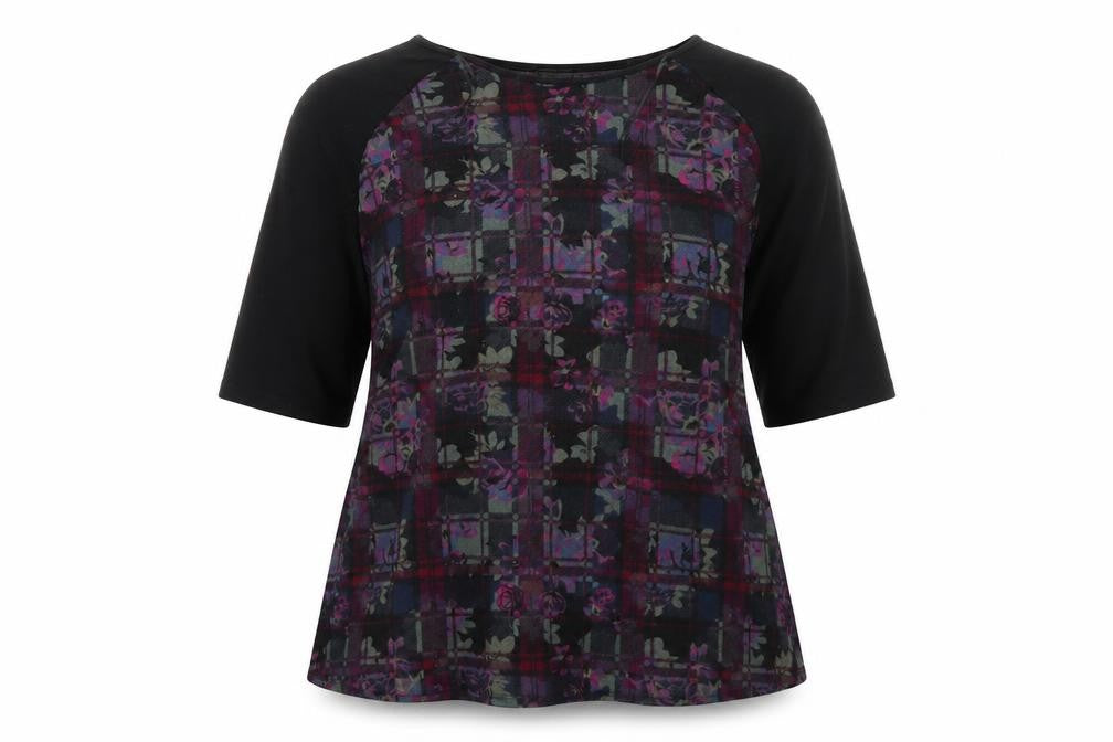 Front view of Originals women’s multicoloured check knit jumper, size UK 20