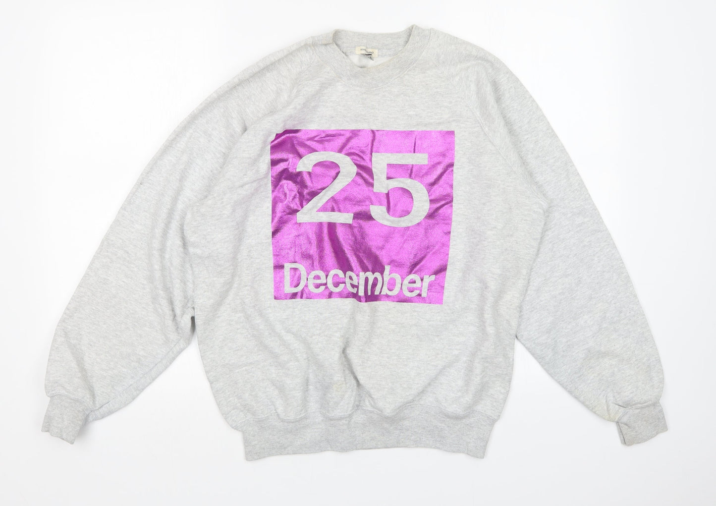 River Island Womens Grey   Pullover Sweatshirt Size M