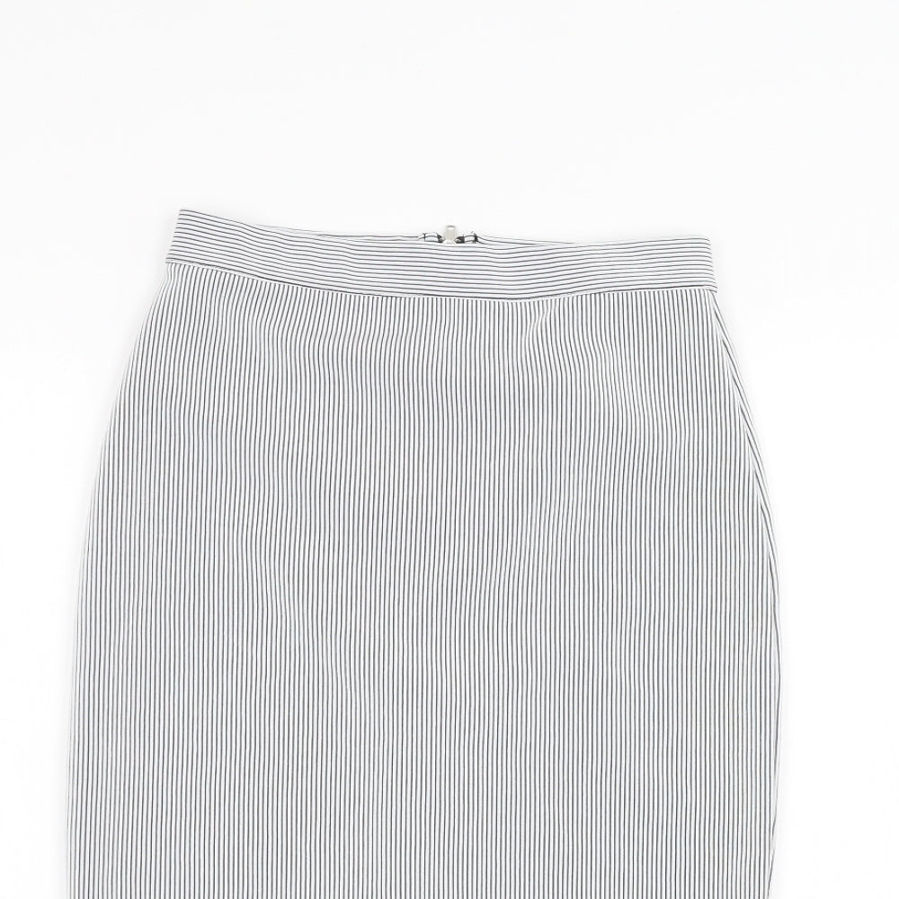 Topshop Womens White Striped  Pettiskirt Skirt Size 8