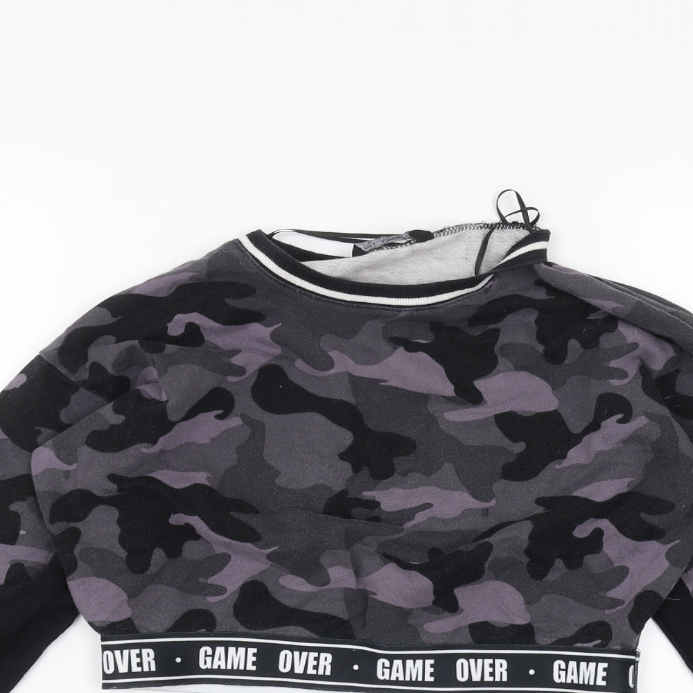 Select Womens Black Camouflage  Pullover Jumper Size 6