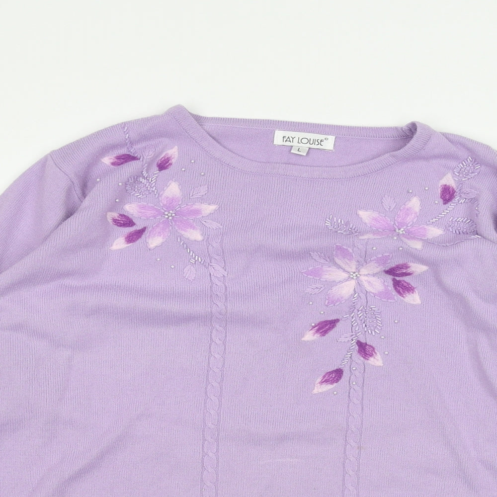 Fay Louise Womens Purple   Pullover Jumper Size L