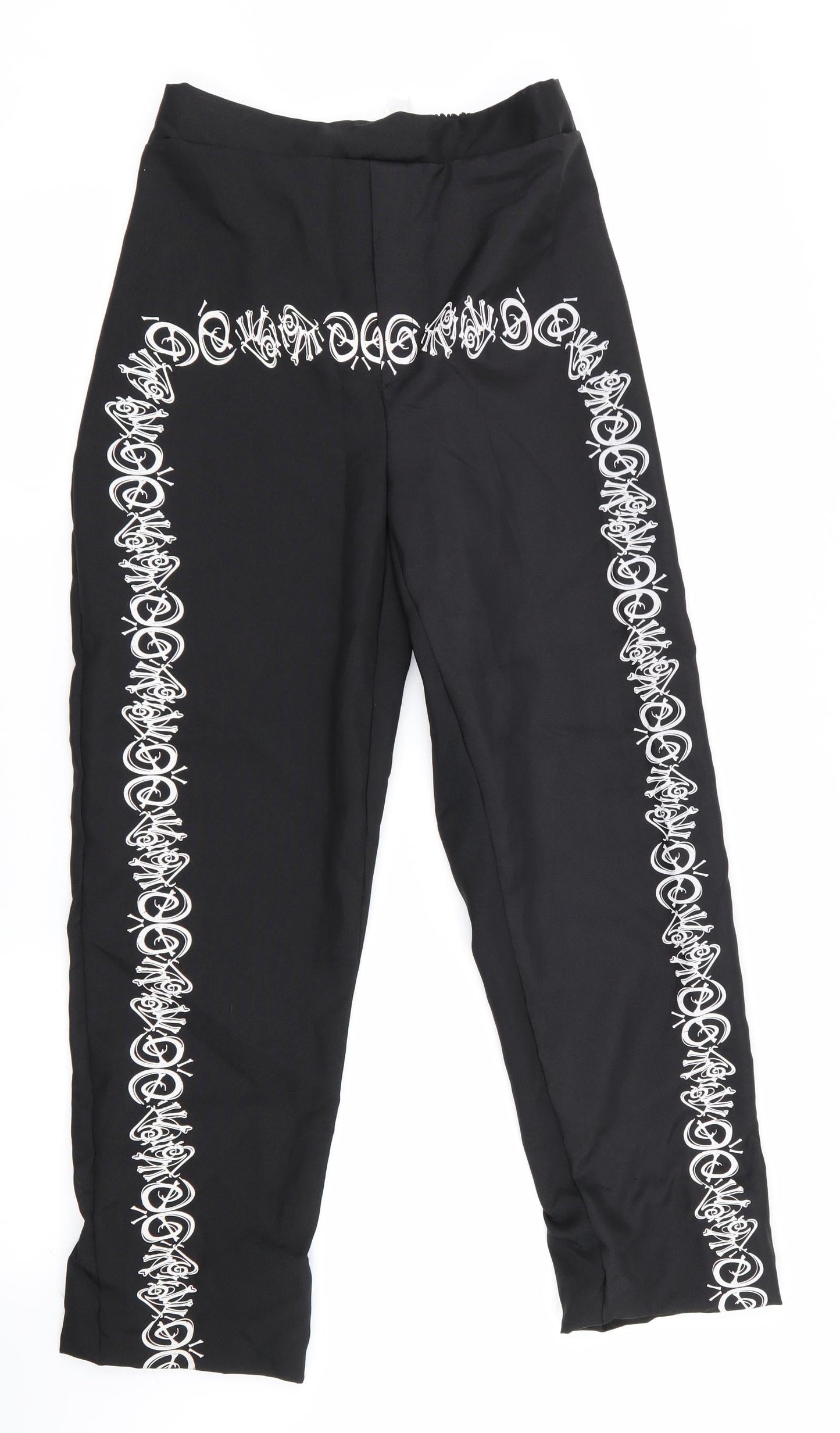 SMITHYS Womens Black Geometric  Bloomer Trousers Size S L27 in