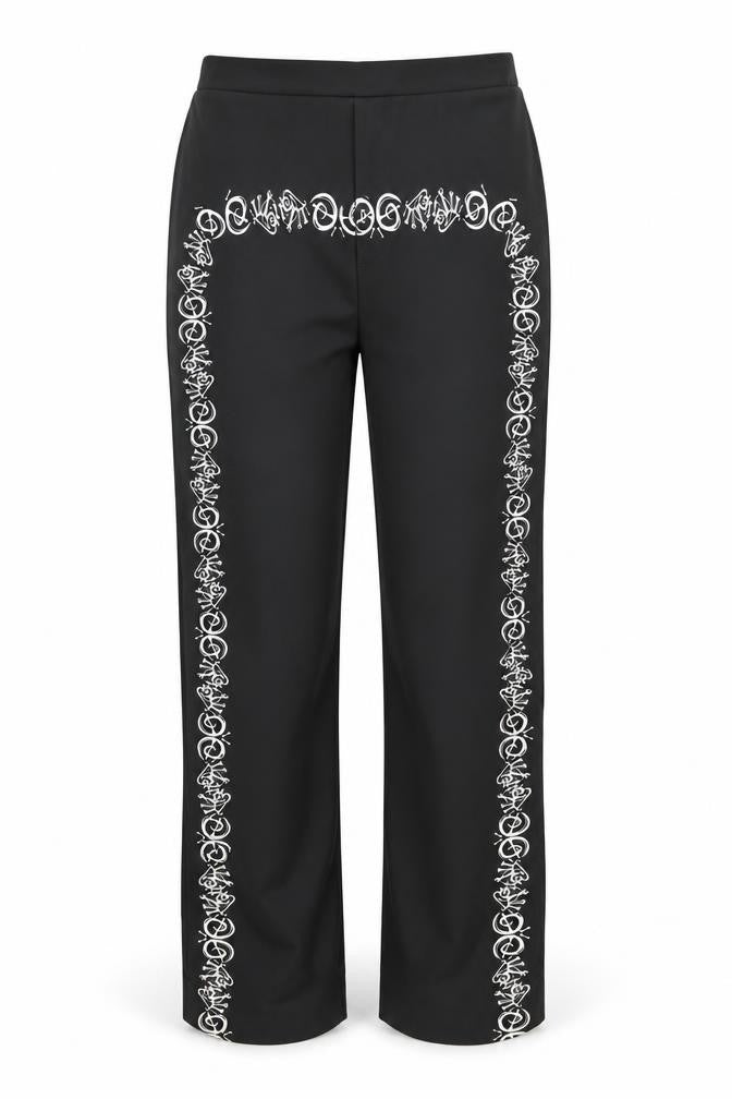 SMITHYS Womens Black Geometric  Bloomer Trousers Size S L27 in
