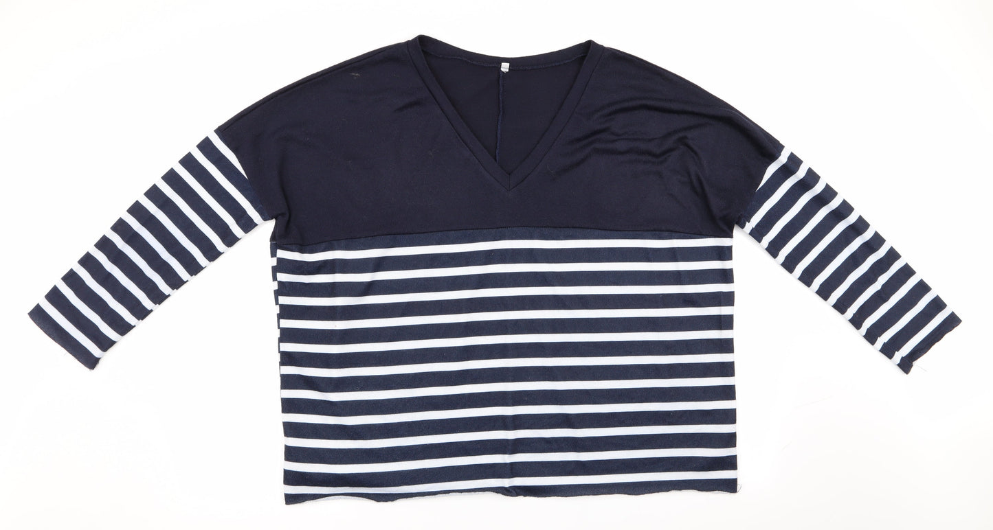 Preworn Womens Blue Striped  Pullover Jumper Size M