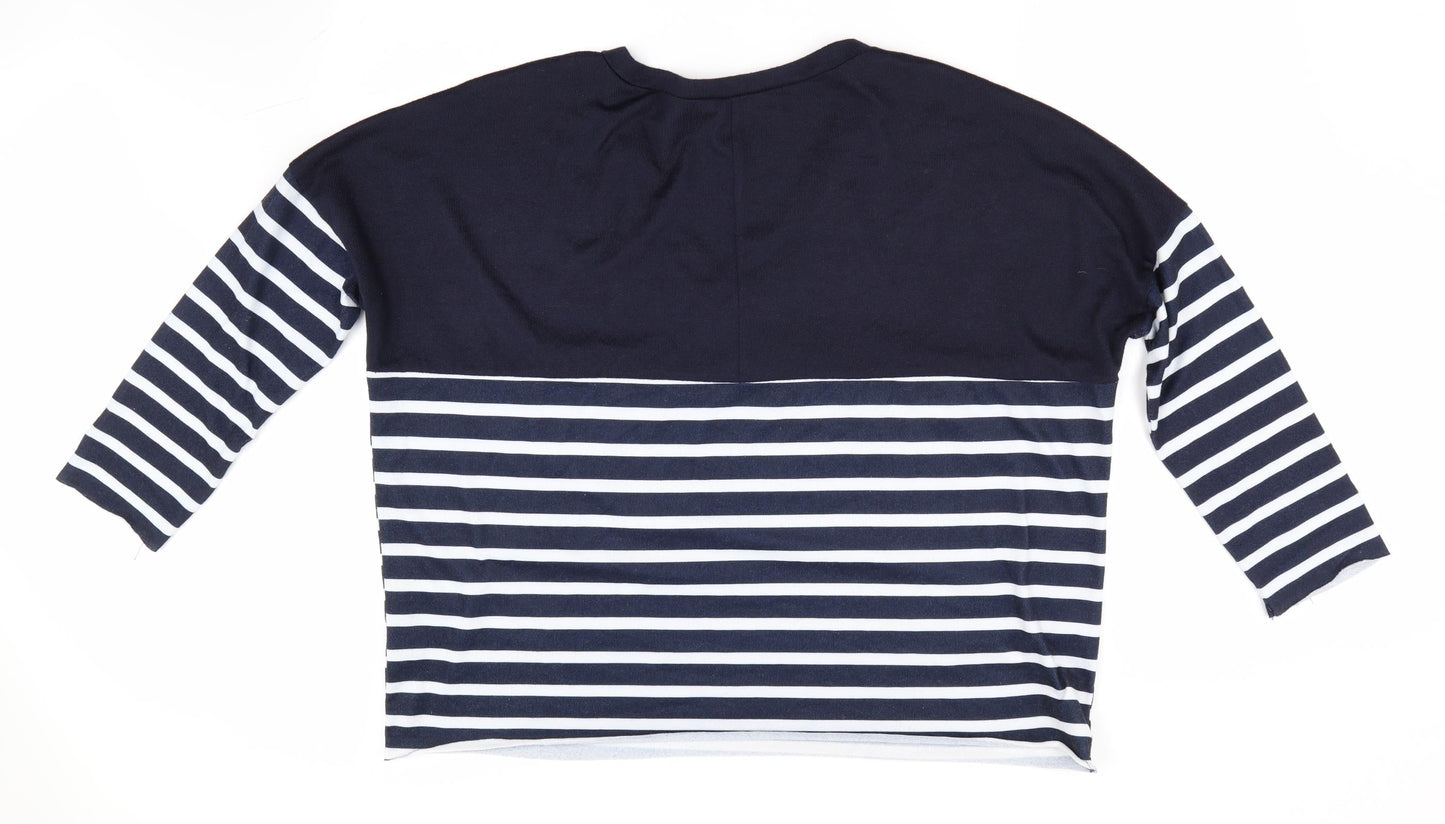 Preworn Womens Blue Striped  Pullover Jumper Size M
