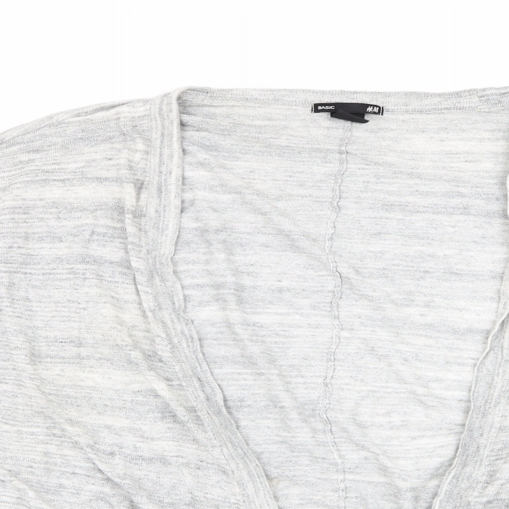 H&M Womens Grey   Cardigan Jumper Size 12  - Waterfall Cardigan