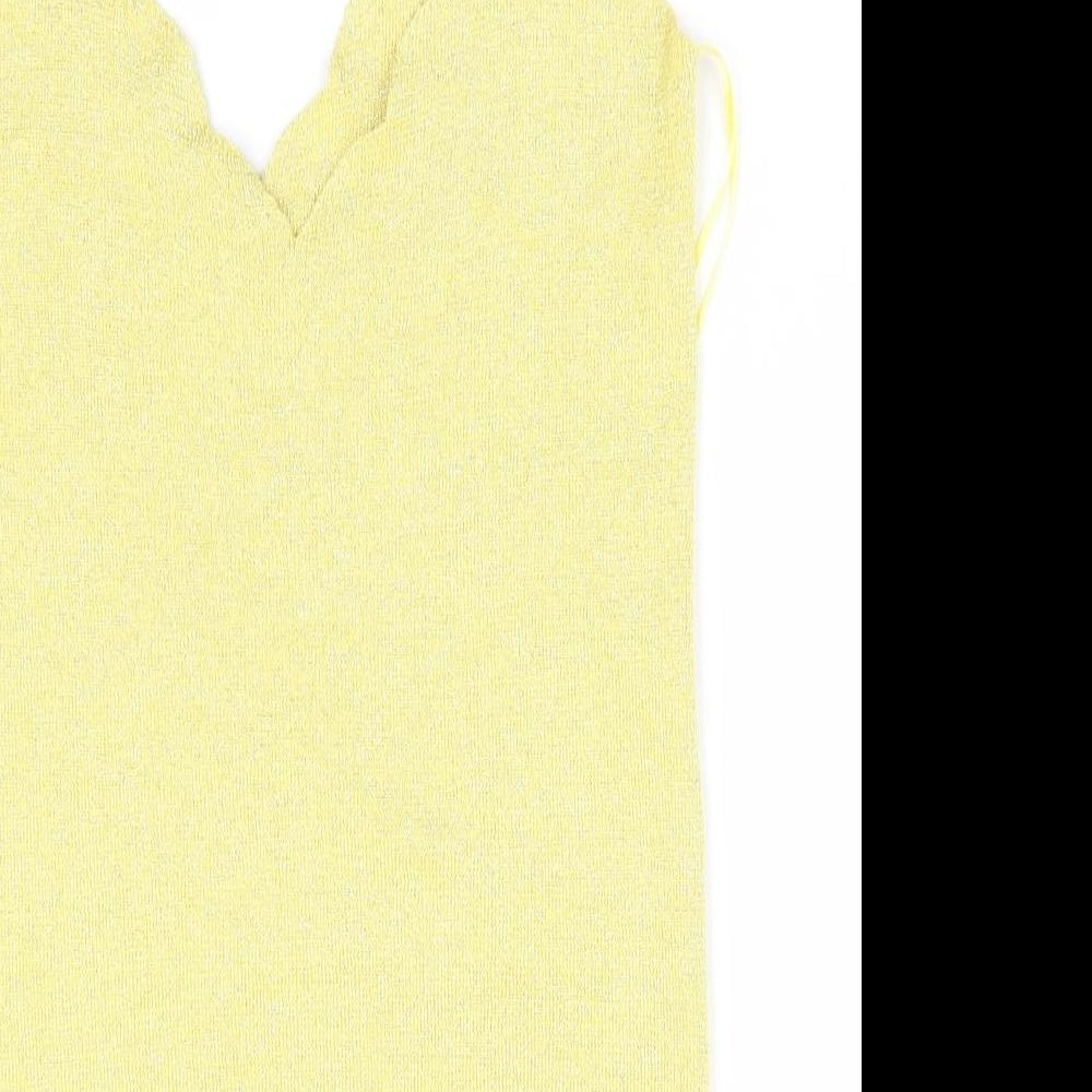 George Womens Yellow   Vest Jumper Size 8  - Sparkle Effect