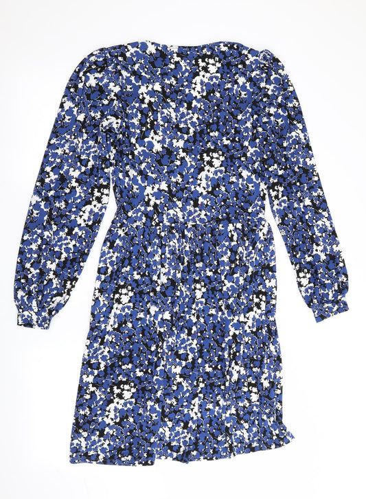 V By Very Womens Blue Floral  Fit & Flare  Size 8