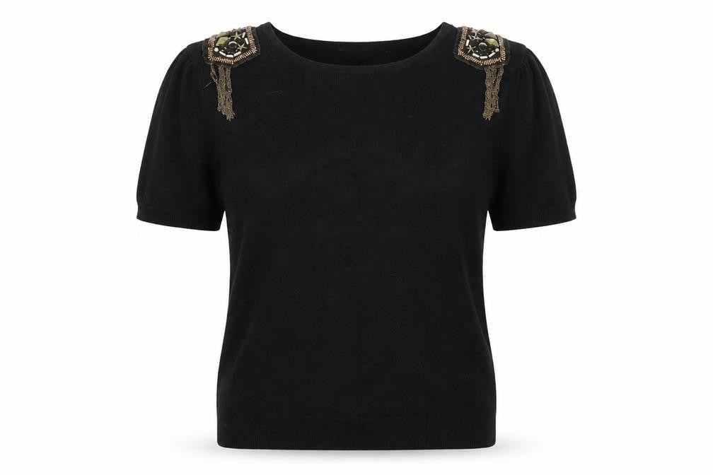 Front view of Atmosphere women’s black jumper, size UK 12