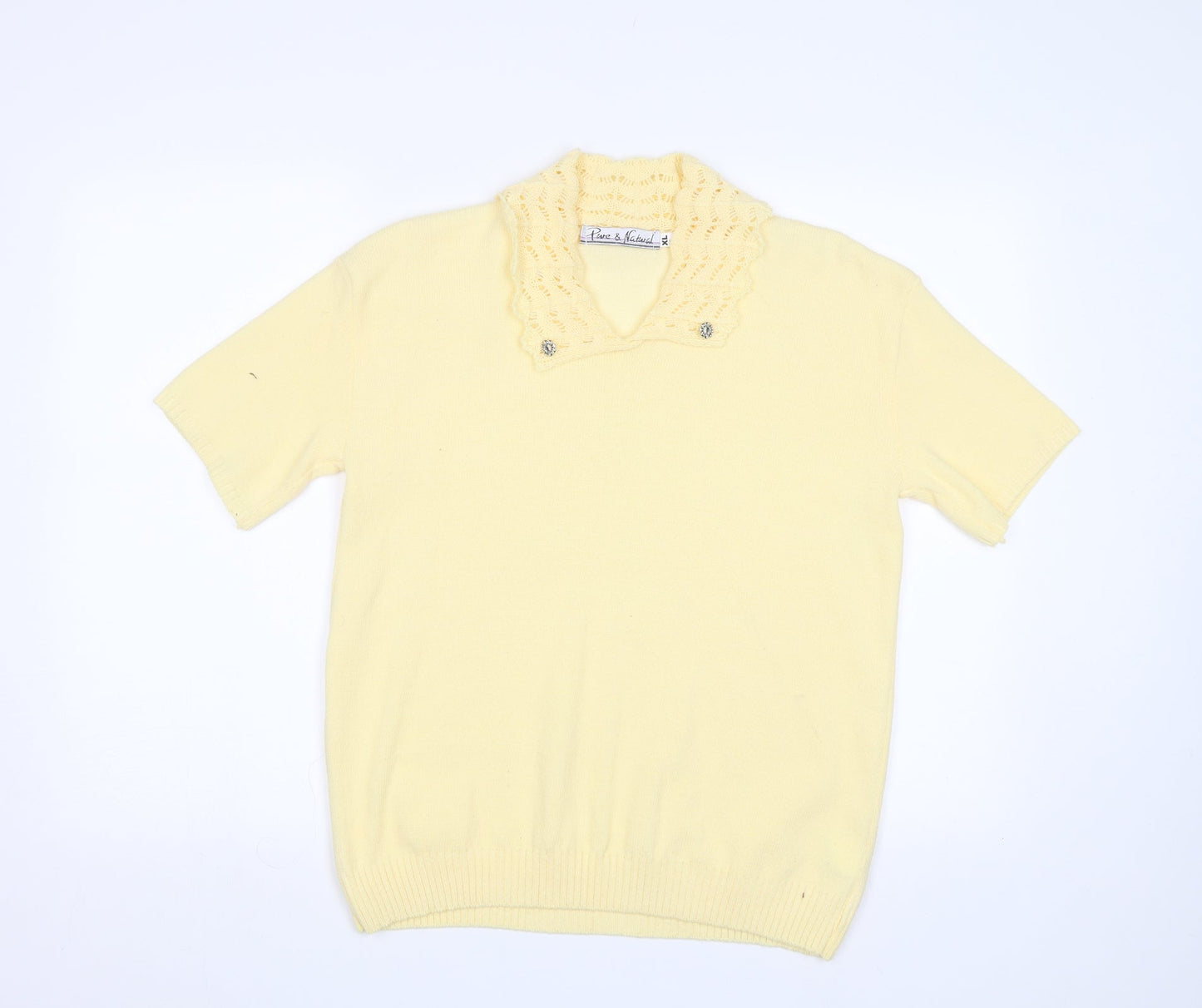 Pure & Natural Womens Yellow   Pullover Jumper Size L