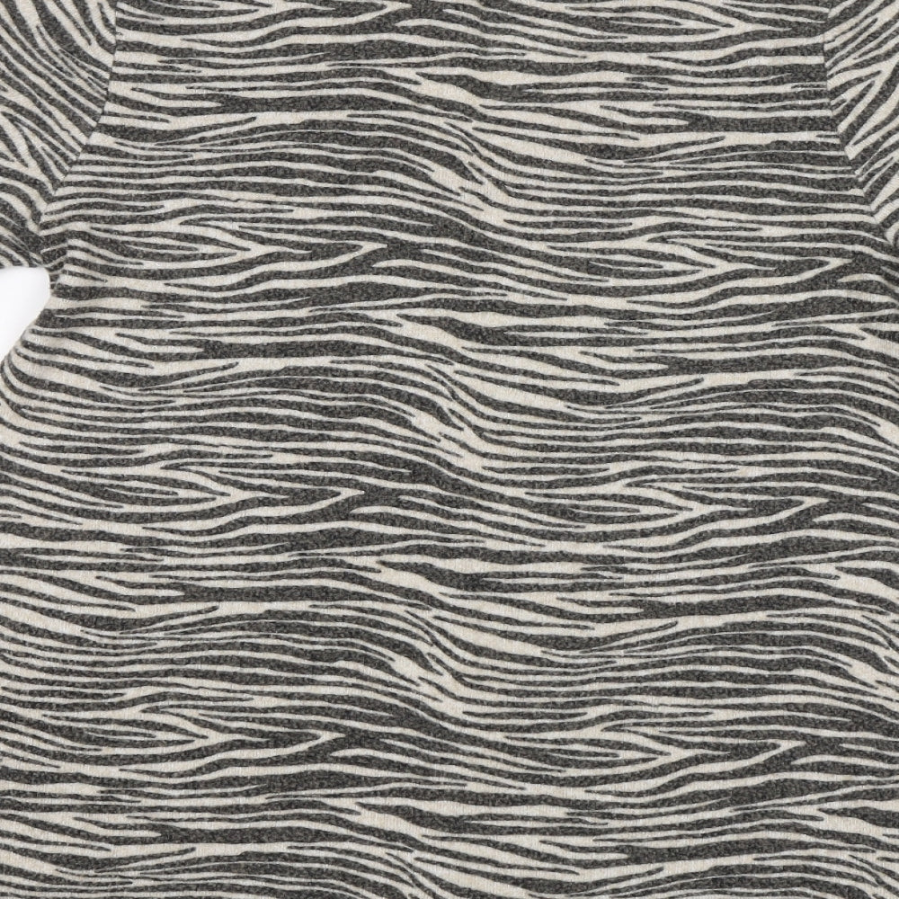 George Womens Grey Animal Print  Pullover Jumper Size 10