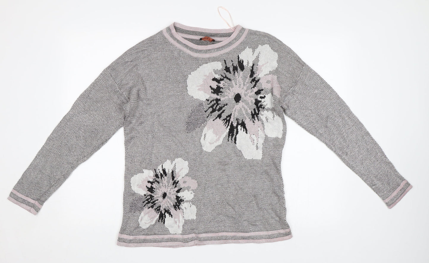 Anna Rose Womens Pink Floral  Pullover Jumper Size XL