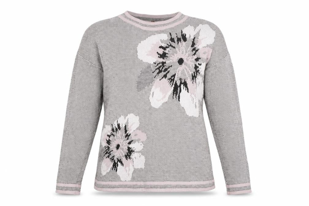 Anna Rose Womens Pink Floral  Pullover Jumper Size XL