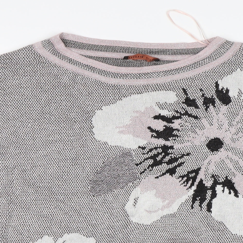 Anna Rose Womens Pink Floral  Pullover Jumper Size XL