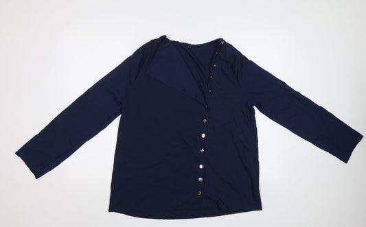 Preworn Womens Blue   Basic Button-Up Size L