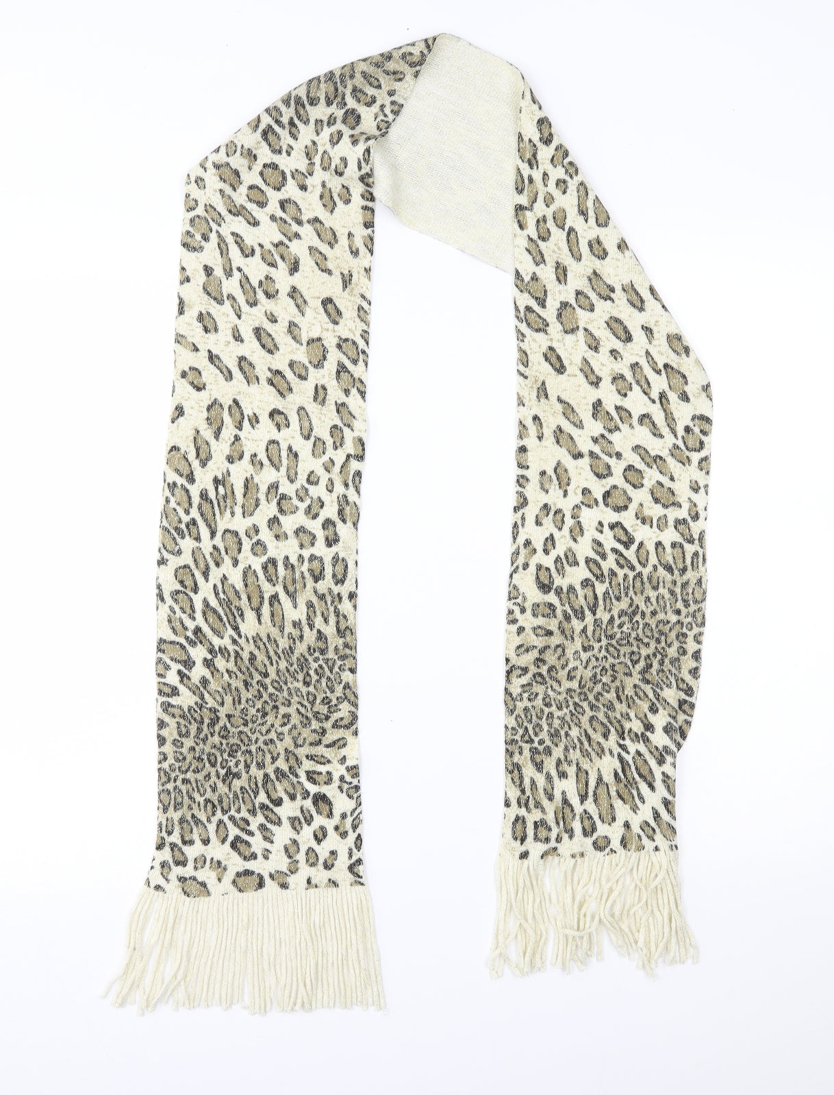 Preworn Womens Beige Animal Print   Scarf