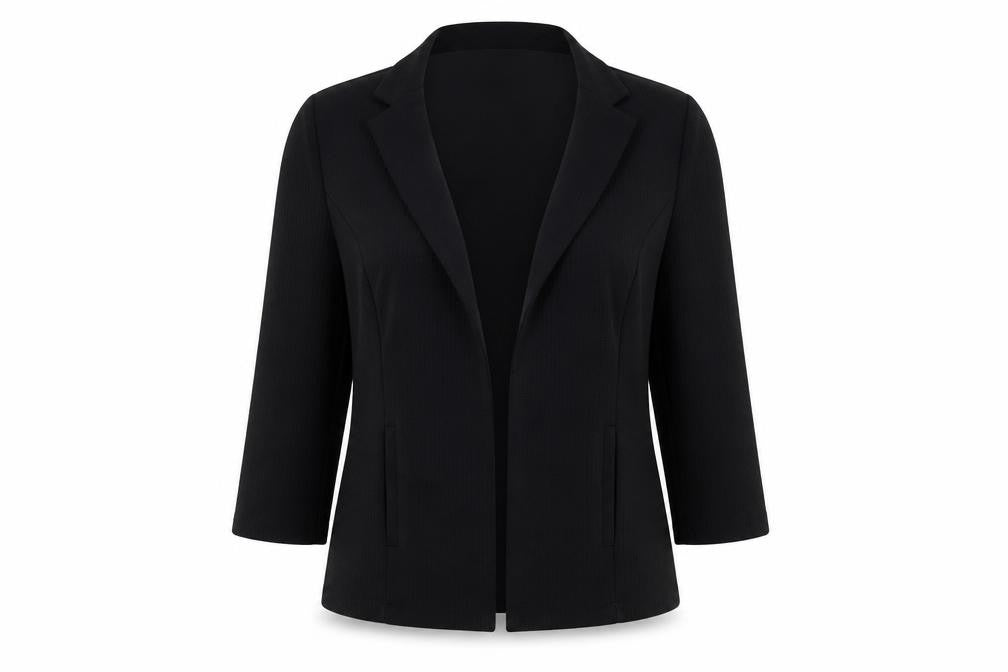 Front view of Papaya women’s black jacket blazer, size UK 14