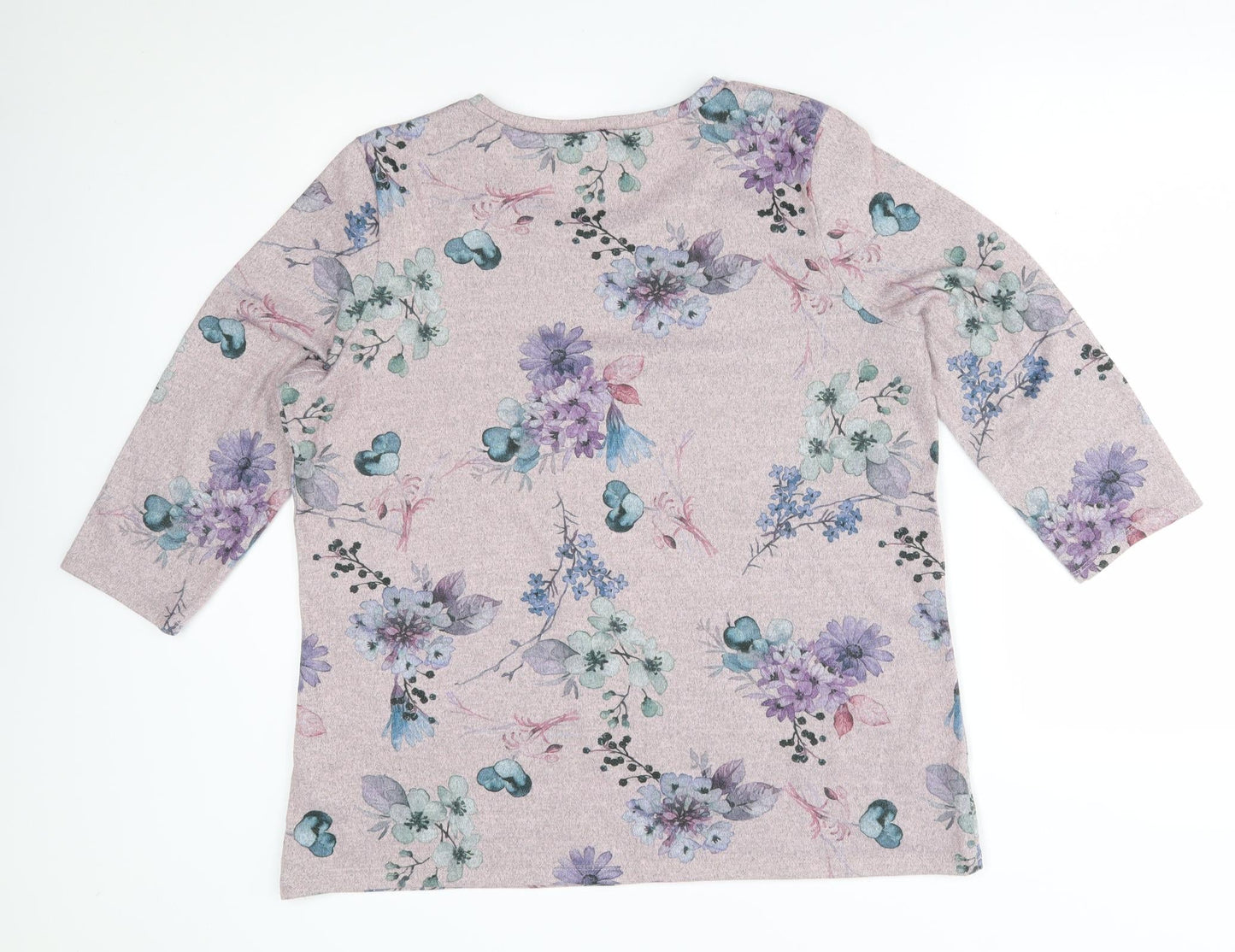 Preworn Womens Purple Floral  Pullover Jumper Size 18