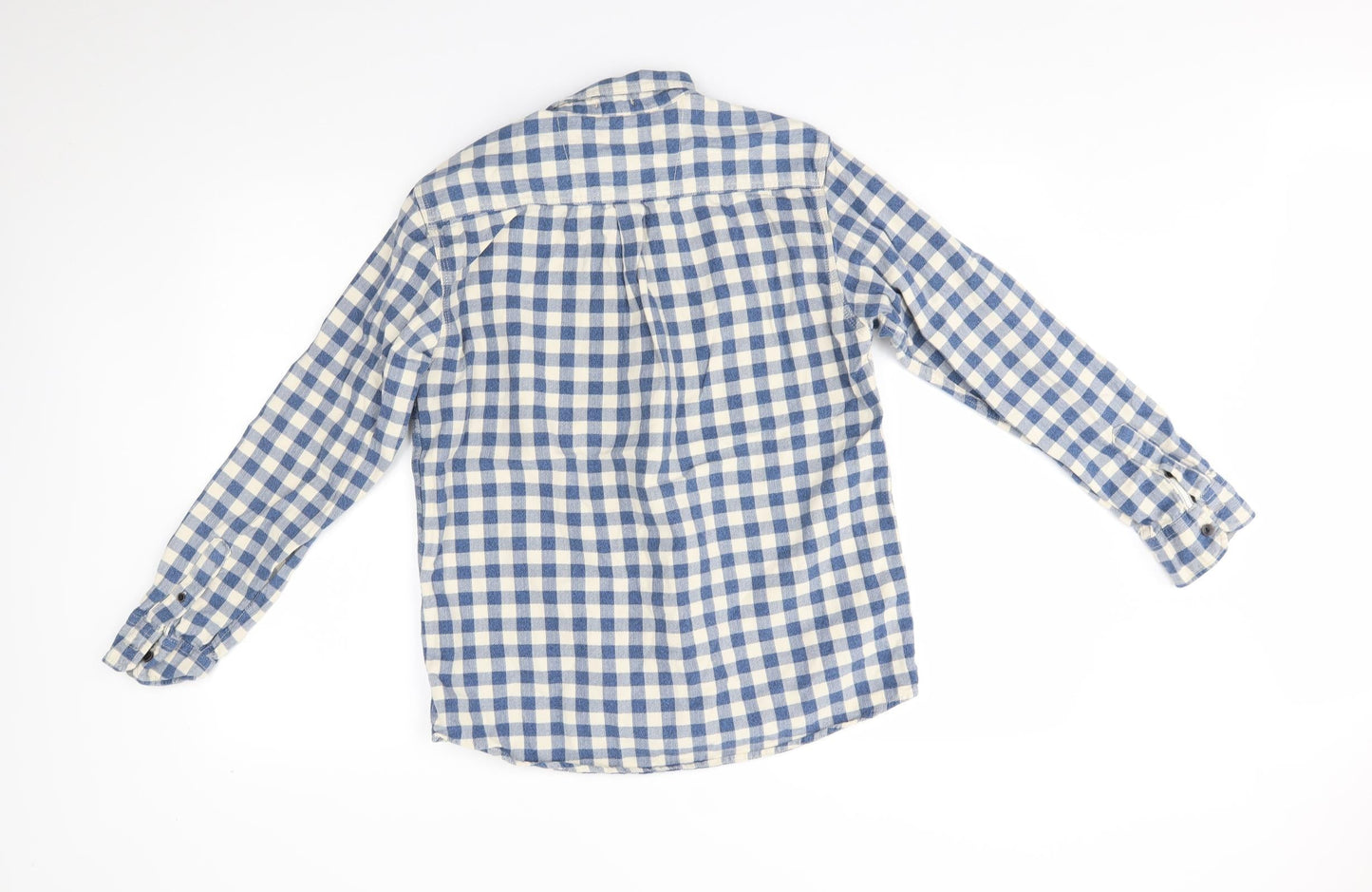 boston crew Mens Blue Plaid   Button-Up Size M