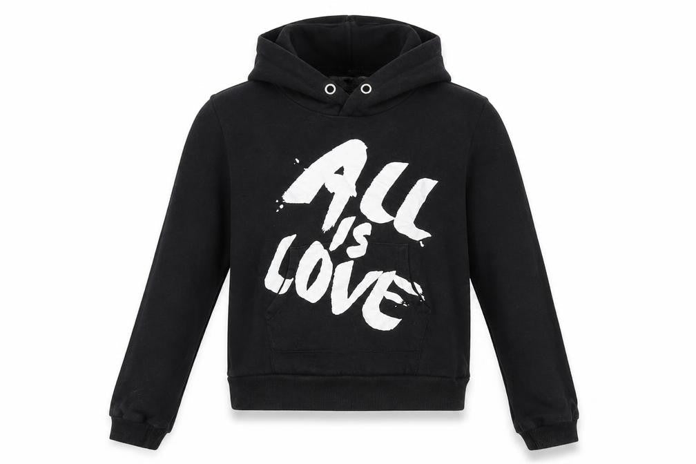 H&M Girls Black   Pullover Hoodie Size 12-13 Years  - all is love