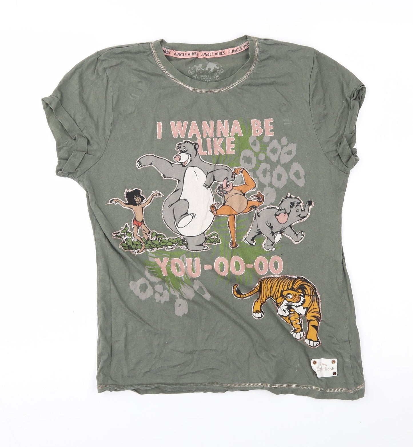 Primark Womens Green    Pyjama Top Size XS  - Jungle Book