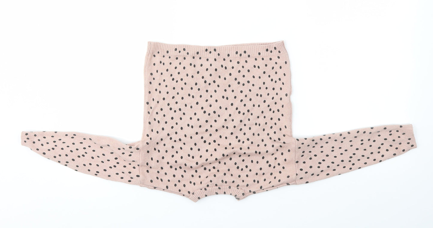Primark Girls Multicoloured Polka Dot Knit Pullover Jumper Size 6-7 Years