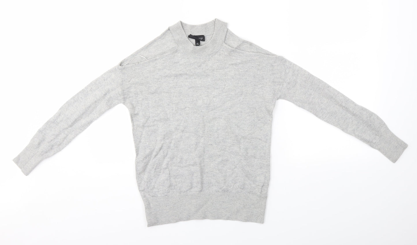 Topshop Womens Grey  Knit Pullover Jumper Size 8