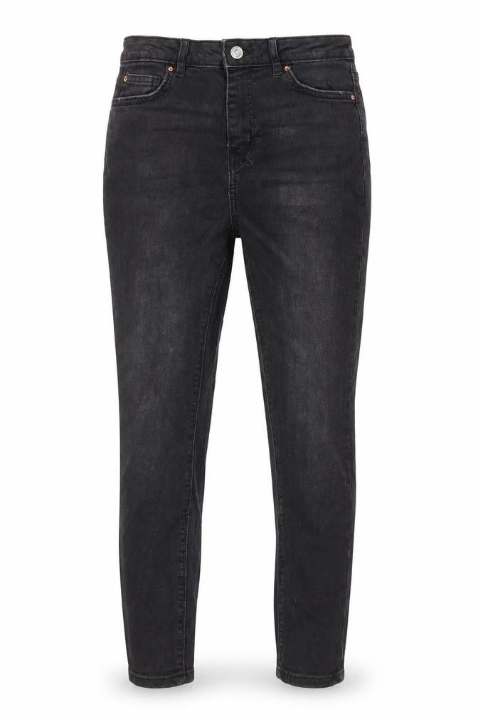 Front view of Denim CO women’s black skinny jeans, size UK 10, 25-inch leg