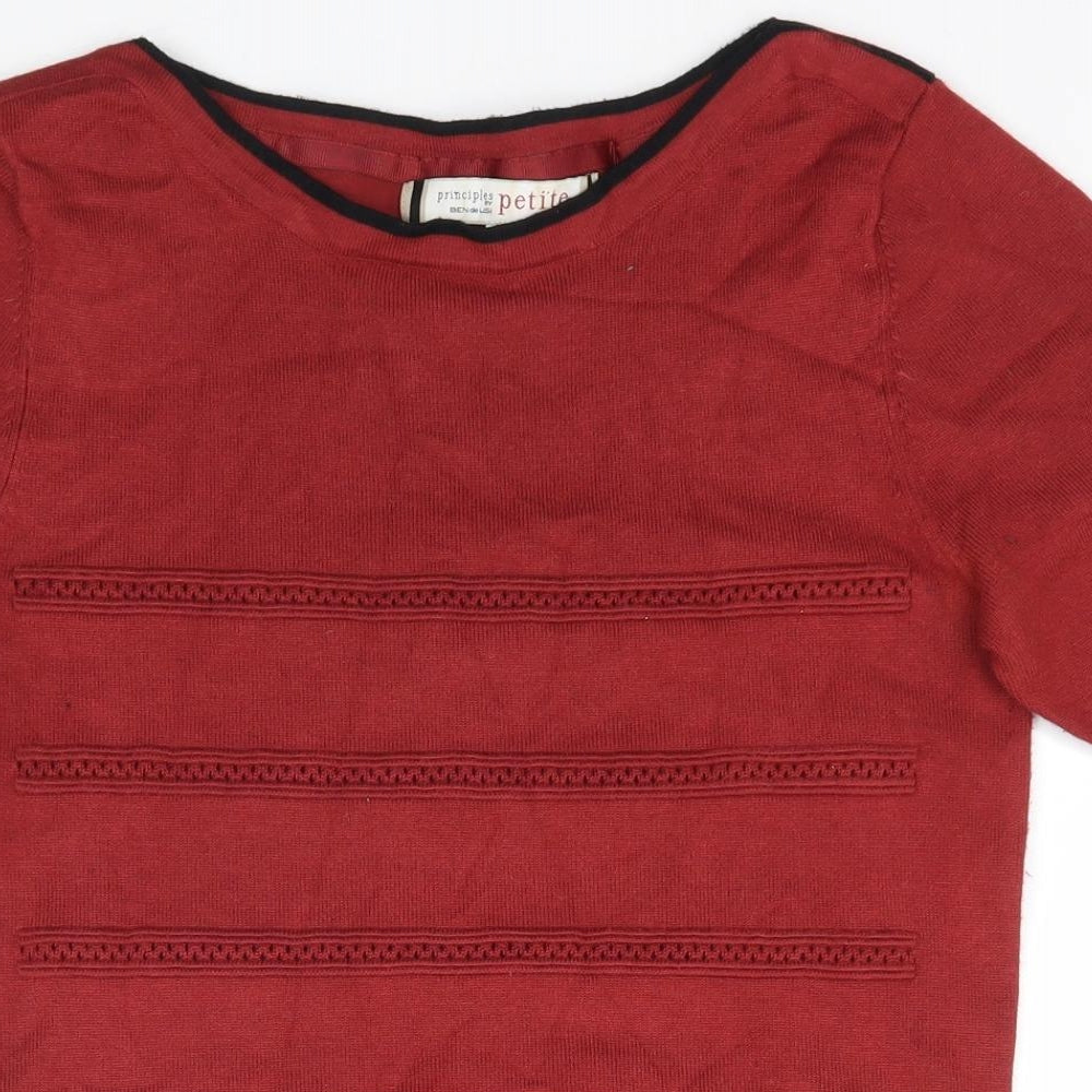 Principles Womens Red  Knit Pullover Jumper Size 10