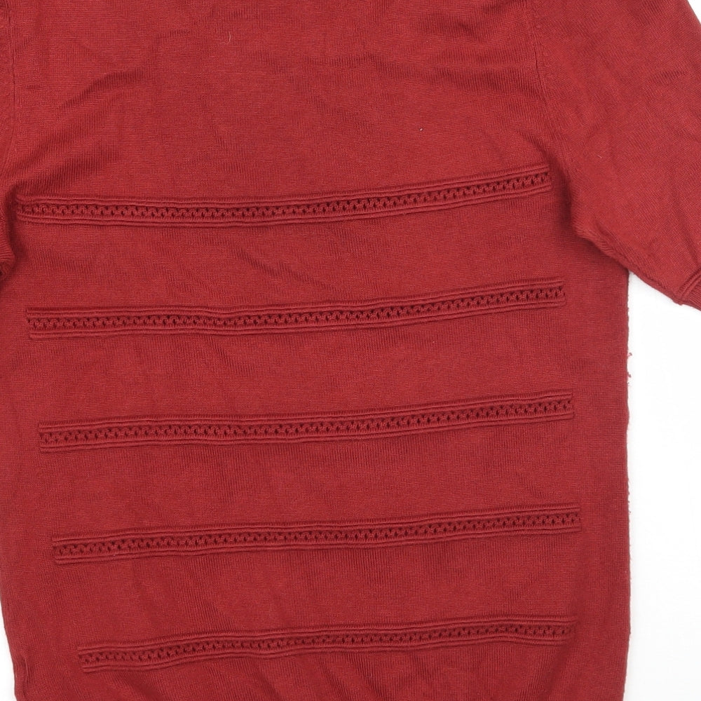 Principles Womens Red  Knit Pullover Jumper Size 10
